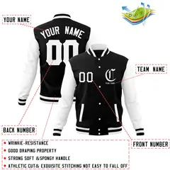 Full-Snap Varsity Letterman Baseball Jacket Coats 4