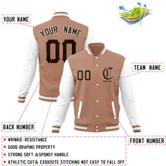 Full-Snap Varsity Letterman Baseball Jacket Coats 44