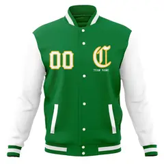 Full-Snap Varsity Letterman Baseball Jacket Coats 53