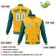 Full-Snap Varsity Letterman Baseball Jacket Coats 68
