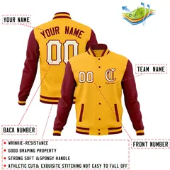 Full-Snap Varsity Letterman Baseball Jacket Coats 76