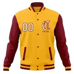 Full-Snap Varsity Letterman Baseball Jacket Coats 77