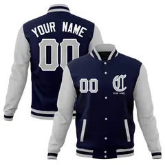 Full-Snap Varsity Letterman Baseball Jacket Coats 9