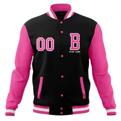 Full-Snap Varsity Letterman Baseball Jacket Stitched Coats 13