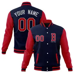Full-Snap Varsity Letterman Baseball Jacket Stitched Coats 17