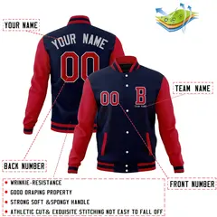 Full-Snap Varsity Letterman Baseball Jacket Stitched Coats 20
