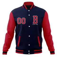 Full-Snap Varsity Letterman Baseball Jacket Stitched Coats 21