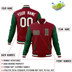 Full-Snap Varsity Letterman Baseball Jacket Stitched Coats 4