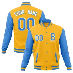 Full-Snap Varsity Letterman Baseball Jacket Stitched Coats 41