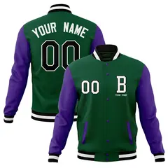 Full-Snap Varsity Letterman Baseball Jacket Stitched Coats 49