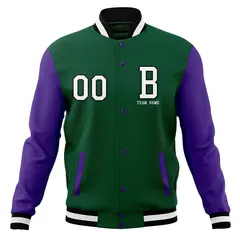 Full-Snap Varsity Letterman Baseball Jacket Stitched Coats 53