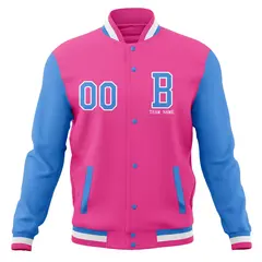 Full-Snap Varsity Letterman Baseball Jacket Stitched Coats 61