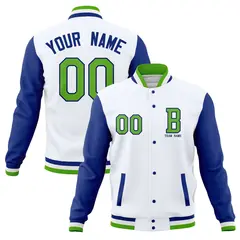 Full-Snap Varsity Letterman Baseball Jacket Stitched Coats 73