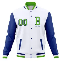 Full-Snap Varsity Letterman Baseball Jacket Stitched Coats 77