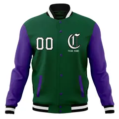 Full-Snap Varsity Letterman Baseball Jacket Stitched Name Number 21
