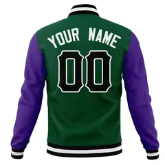 Full-Snap Varsity Letterman Baseball Jacket Stitched Name Number 22
