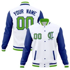 Full-Snap Varsity Letterman Baseball Jacket Stitched Name Number 25