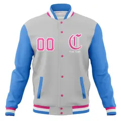 Full-Snap Varsity Letterman Baseball Jacket Stitched Name Number 37
