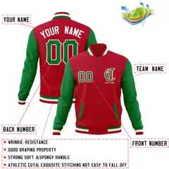 Full-Snap Varsity Letterman Baseball Jacket Stitched Name Number 52