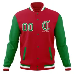 Full-Snap Varsity Letterman Baseball Jacket Stitched Name Number 53