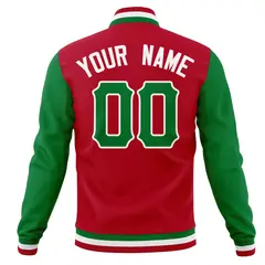 Full-Snap Varsity Letterman Baseball Jacket Stitched Name Number 54