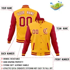 Full-Snap Varsity Letterman Baseball Jacket Stitched Name Number 60