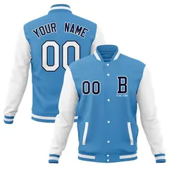 Full-Snap Varsity Letterman Stitched Bomber Baseball Coat 1