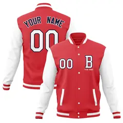Full-Snap Varsity Letterman Stitched Bomber Baseball Coat 41