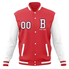 Full-Snap Varsity Letterman Stitched Bomber Baseball Coat 45