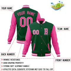 Full-Snap Varsity Letterman Stitched Bomber Baseball Coat 52