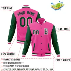 Full-Snap Varsity Letterman Stitched Bomber Baseball Coat 60