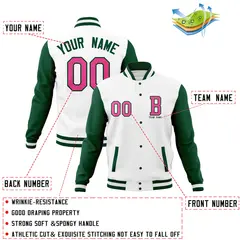 Full-Snap Varsity Letterman Stitched Bomber Baseball Coat 76