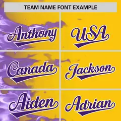 Gold 3D Flame Design Authentic Baseball Jersey 3