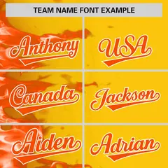 Gold 3D Flame Design Authentic Baseball Jersey 3