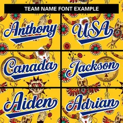 Gold 3D Graffiti Pattern Authentic Baseball Jersey 3