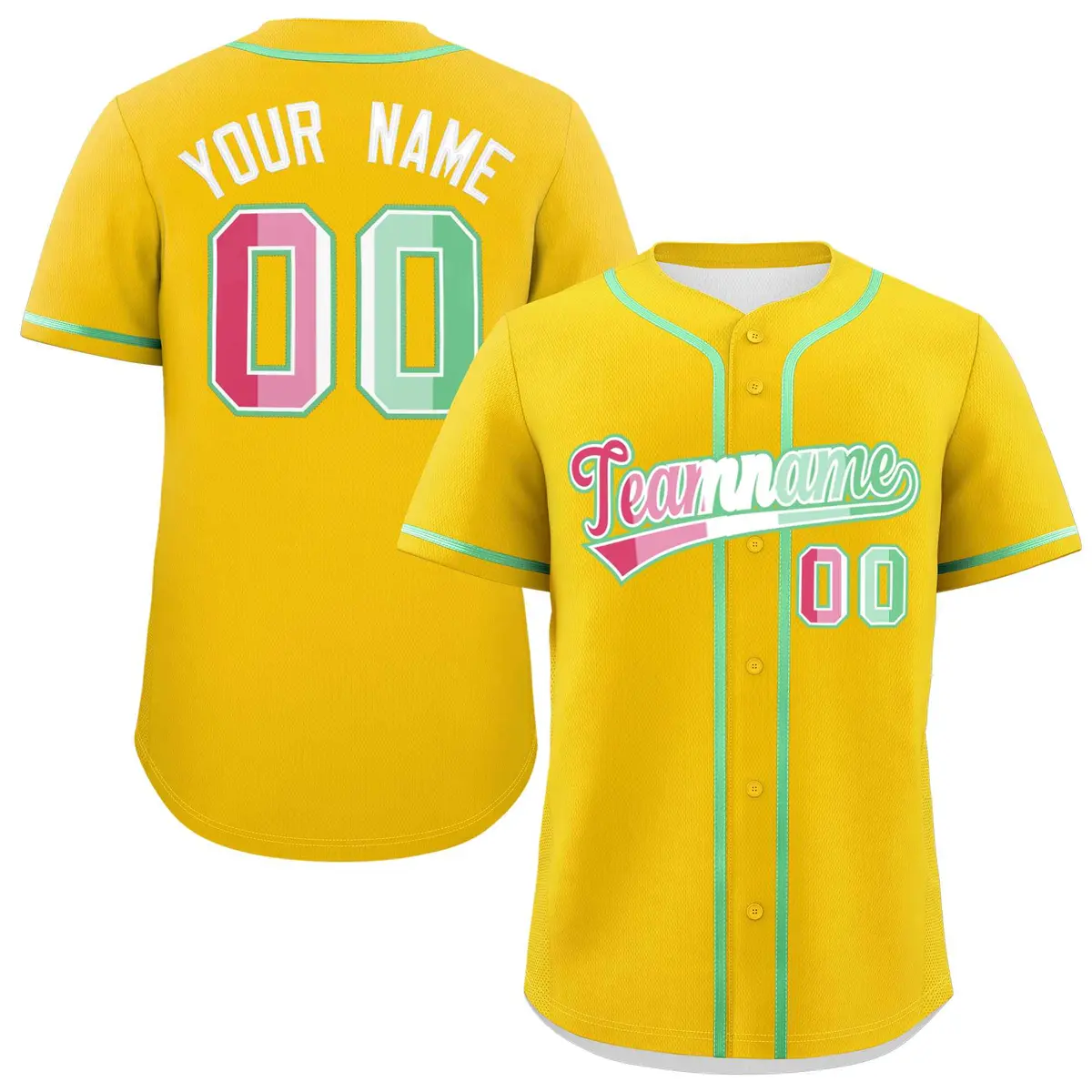 Gold Abrosexual Pride Month Baseball Jersey