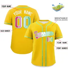 Gold Abrosexual Pride Month Baseball Jersey 2
