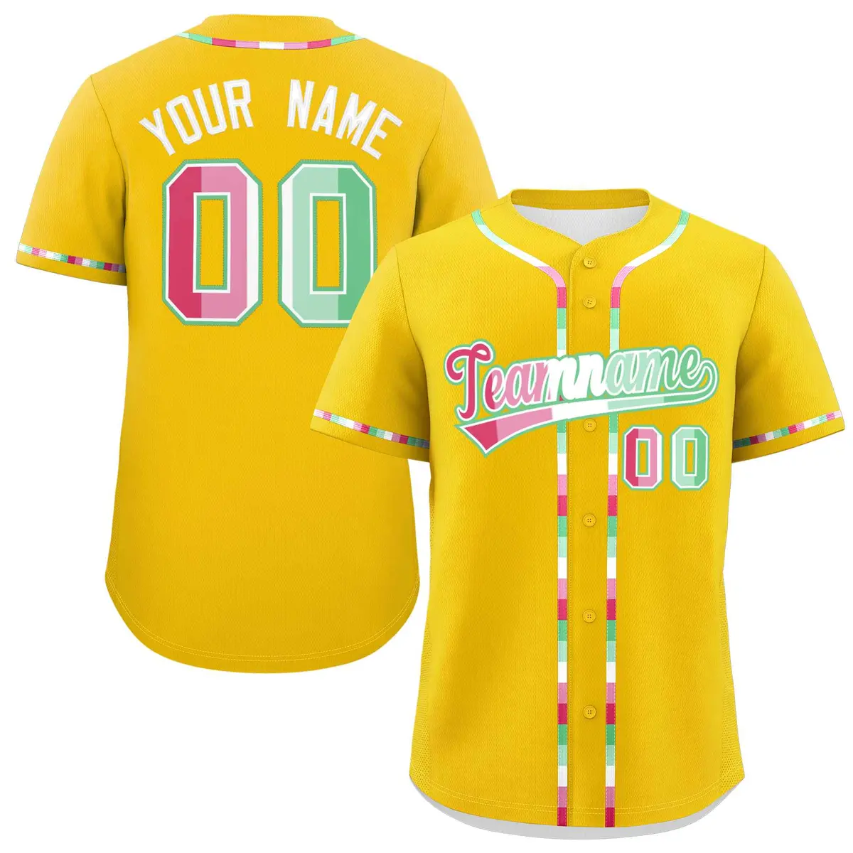 Gold Abrosexual Pride Month Baseball Jersey