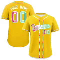 Gold Abrosexual Pride Month Baseball Jersey 1