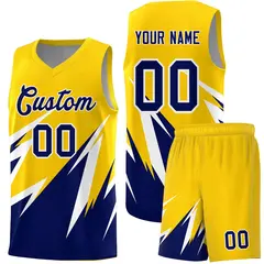 Gold Abstract Mountain Pattern Basketball Jersey