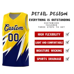Gold Abstract Mountain Pattern Basketball Jersey 2