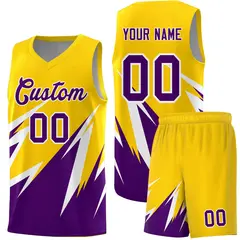 Gold Abstract Mountain Pattern Basketball Jersey