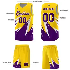 Gold Abstract Mountain Pattern Basketball Jersey 4