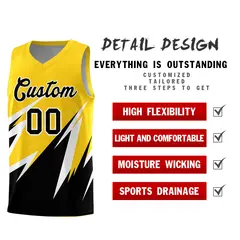 Gold Abstract Mountain Pattern Basketball Jersey 2