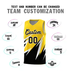Gold Abstract Mountain Pattern Basketball Jersey 3