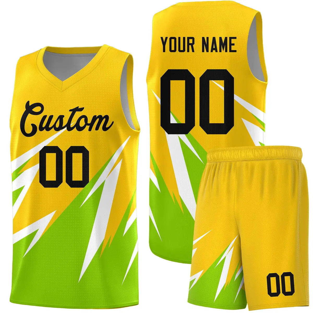 Gold Abstract Mountain Pattern Basketball Jersey