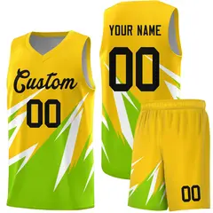 Gold Abstract Mountain Pattern Basketball Jersey 1