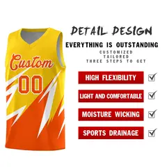 Gold Abstract Mountain Pattern Basketball Jersey 2