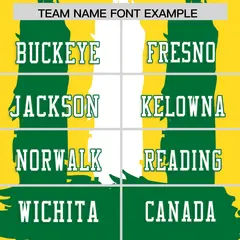 Gold and Kelly Green Graffiti Flag Football Jersey 3