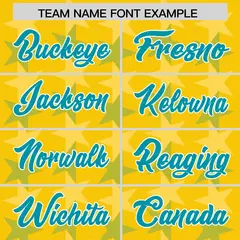 Gold Aqua All Star Graffiti Pattern Football Jersey 3